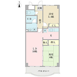 ナスキー 2LDKの間取図画像