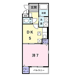 ミニヨン 1DKの間取図画像
