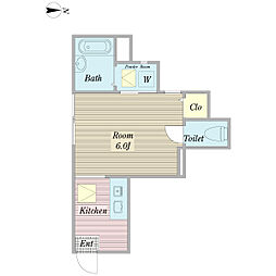 ＮＳホーム上大岡東 1階1Kの間取り