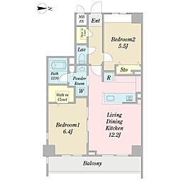 NEOGRACE 2LDKの間取図画像