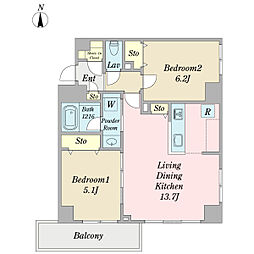 NEOGRACE 2LDKの間取図画像