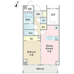 ＢＲＩＬＩＯ 3階1LDKの間取り