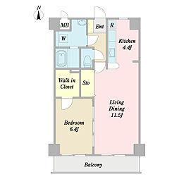 モデルノ 1LDKの間取図画像