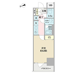 RELUXIA横濱鶴見III 1Kの間取図画像