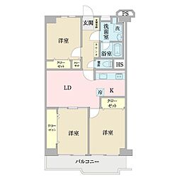加島グリーンマンション 3LDKの間取図画像