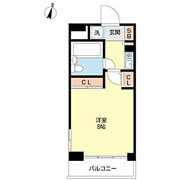 ボンヌ・シャンス目白台 1Kの間取図画像