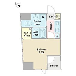 REVADDCOMFORTSHIMURASAKAUE 1Kの間取図画像