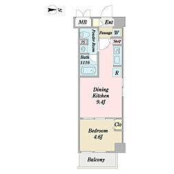 上板橋StationCourt 1LDKの間取図画像
