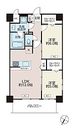 メルヴェーユイイダ志村 2LDKの間取図画像