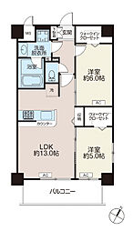 メルヴェーユイイダ志村 2LDKの間取図画像