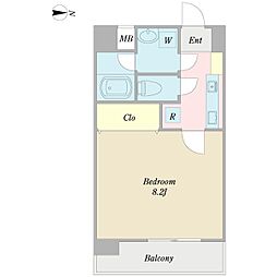 ベルヴィ大山 1Kの間取図画像