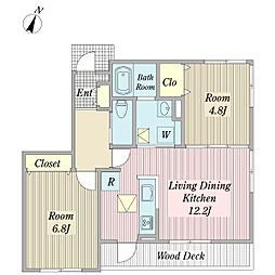 ViewCourt六喜 2LDKの間取図画像
