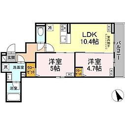 セレスティア赤羽 2LDKの間取図画像