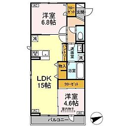 ウィル カノア 2LDKの間取図画像