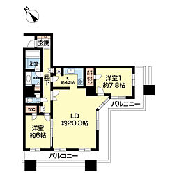 ライズシティ池袋エアライズタワー 2LDKの間取図画像