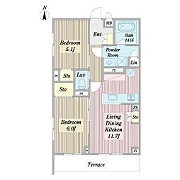 ルノール 2LDKの間取図画像