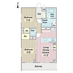 ルノール 2LDKの間取図画像