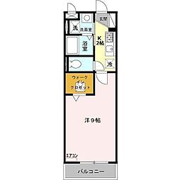 エクレール宮本 1Kの間取図画像