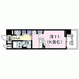 ヴォロンティエ ワンルームの間取図画像