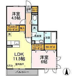 ル・シエル 2LDKの間取図画像