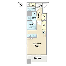 メディカテックビル 4階ワンルームの間取り