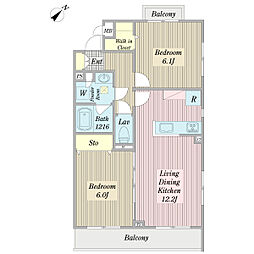 グラン・マシェリ 2LDKの間取図画像