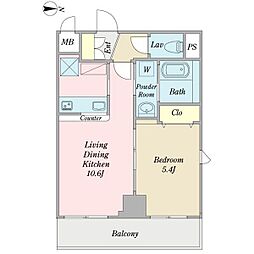 グラシア三郷中央 1LDKの間取図画像
