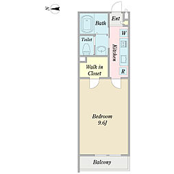 Ｗｉｓｔｅｒｉａ　東雲 2階1Kの間取り