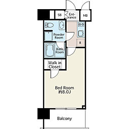 リシェス門前仲町 5階1Kの間取り