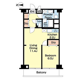 ニューライフマンション木場 1LDKの間取図画像