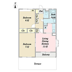 間取図画像 2LDK