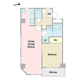 ソレアードクサナギ 1LDKの間取図画像