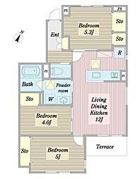 オリーブ 3LDKの間取図画像