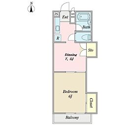 αＮＥＸＴ南流山第4 1階1DKの間取り