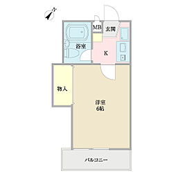 αＮＥＸＴ南流山第5 2階1Kの間取り