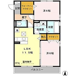 インペリアルN・Y 2LDKの間取図画像