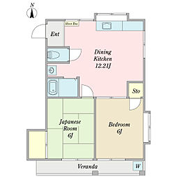 大塚ビル 2LDKの間取図画像
