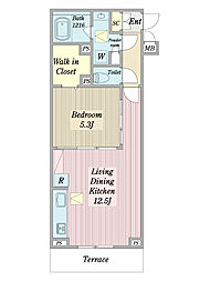 Casa raccolto 1LDKの間取図画像