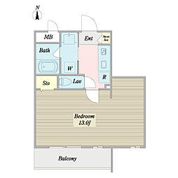 ラフィーネ生田 4階1Kの間取り
