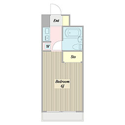 フラッツ東湘 ワンルームの間取図画像