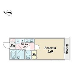 ハーブ西生田 1Kの間取図画像