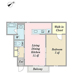 ラストラーダ 1LDKの間取図画像