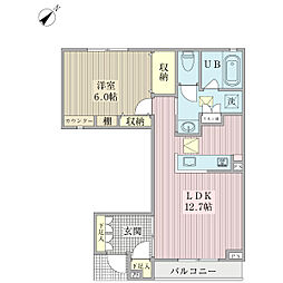 ウィア・ルークス 1LDKの間取図画像