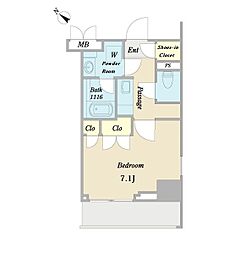 プライマル町田森野 1Kの間取図画像