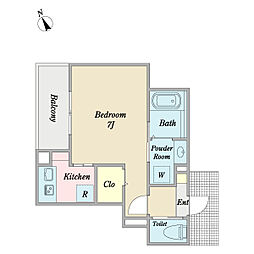 ANCHORHEIM(アンカーハイム) 1階1Kの間取り