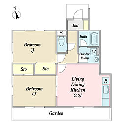 ビオラ青山台 2LDKの間取図画像