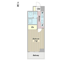 ラシュレー白山 1Kの間取図画像