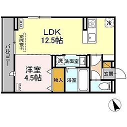 セレウィータ栄町 1LDKの間取図画像