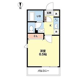 柏市根戸アパート 1Kの間取図画像
