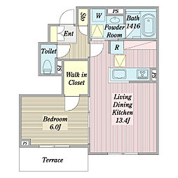 メゾン・ドゥ・エム 1階1LDKの間取り